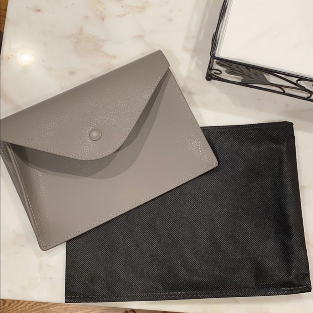 David Yurman Grey Leather Clutch